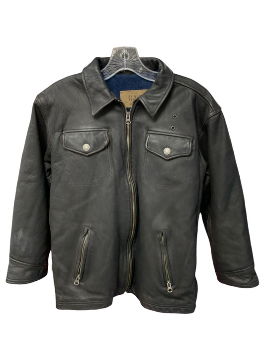 Gap Boy's Leather Jacket Coffee L