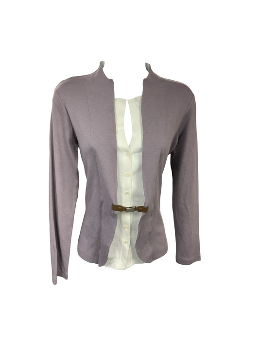 Fabiana Filippi Women's 2Fer Sweater Lilac White M