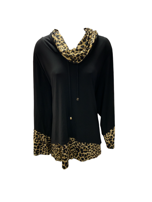 Ali Miles Women's Top Cheetah Black 3X