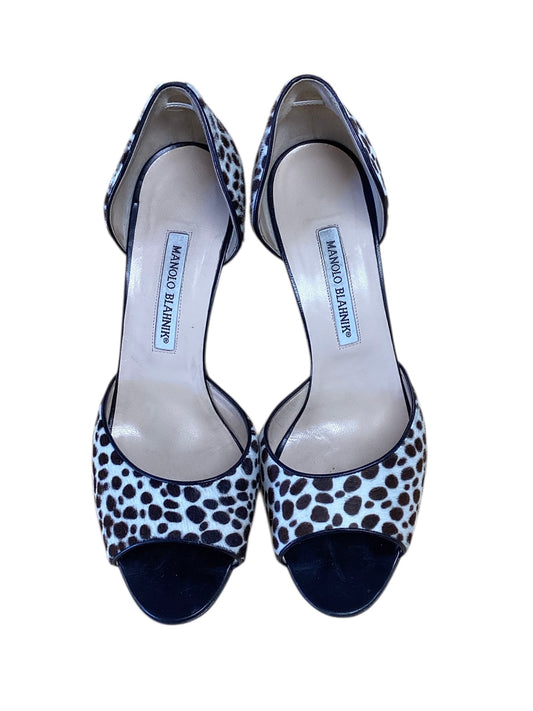 Manolo Blahnik Animal Print Sandals 39.5