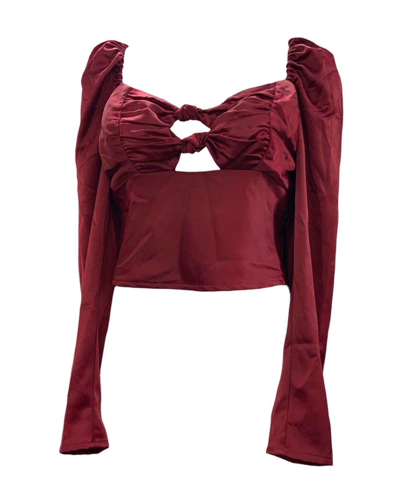 NWT Wayf Jr Blouse Wine Crop S