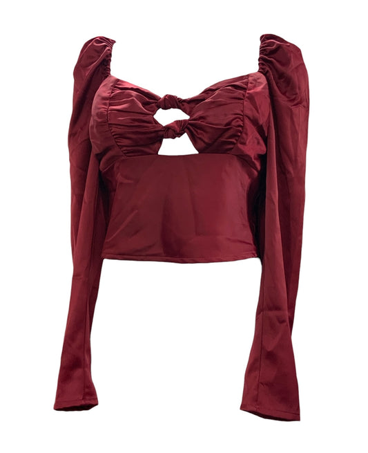 NWT Wayf Jr Blouse Wine Crop S