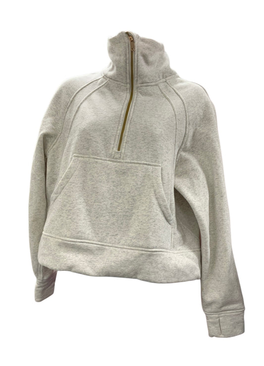 S Women's 1/2 Zip White Heather S