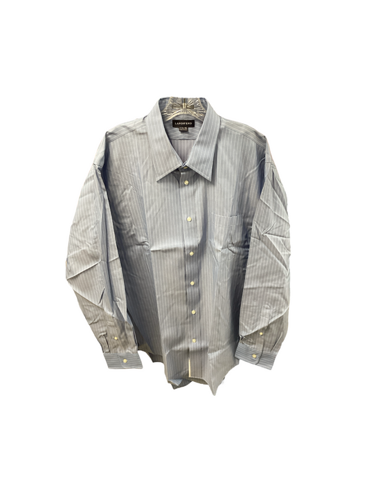 NEW Land's End Men's Shirt Blue Striped 17 1/2-35=XL