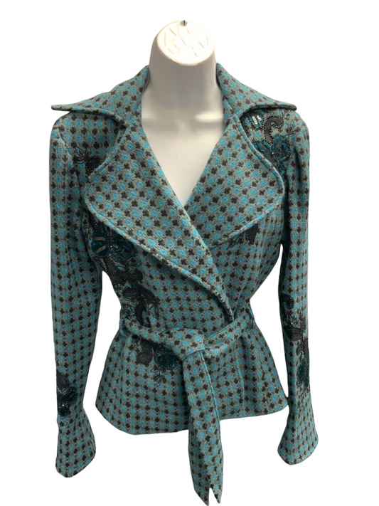 Joolay Women's Jacket Turq Beaded S