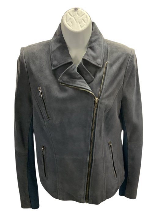 Muubaa Women's Jacket Gray Suede/Slate 6=S