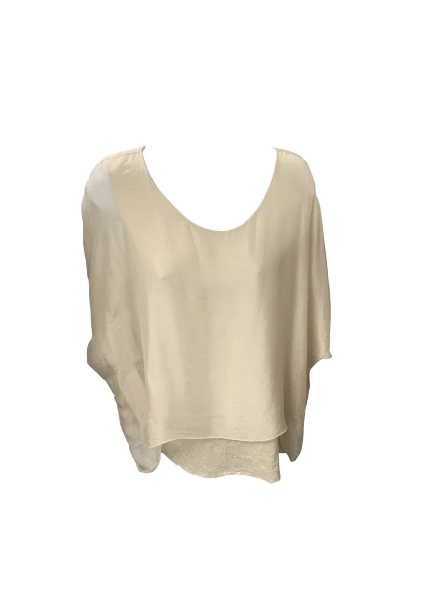 Made In Italy Women's Silk Top Cream L
