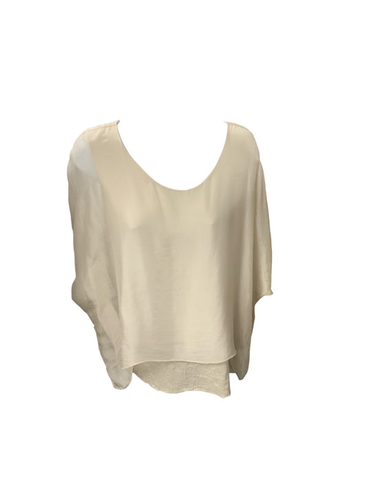 Made In Italy Women's Silk Top Cream L