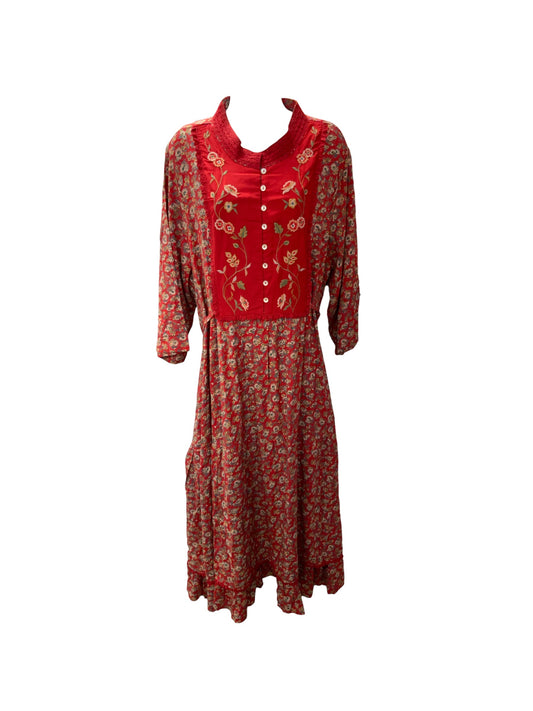 NWT April Cornell Dress Red Floral W2=3X