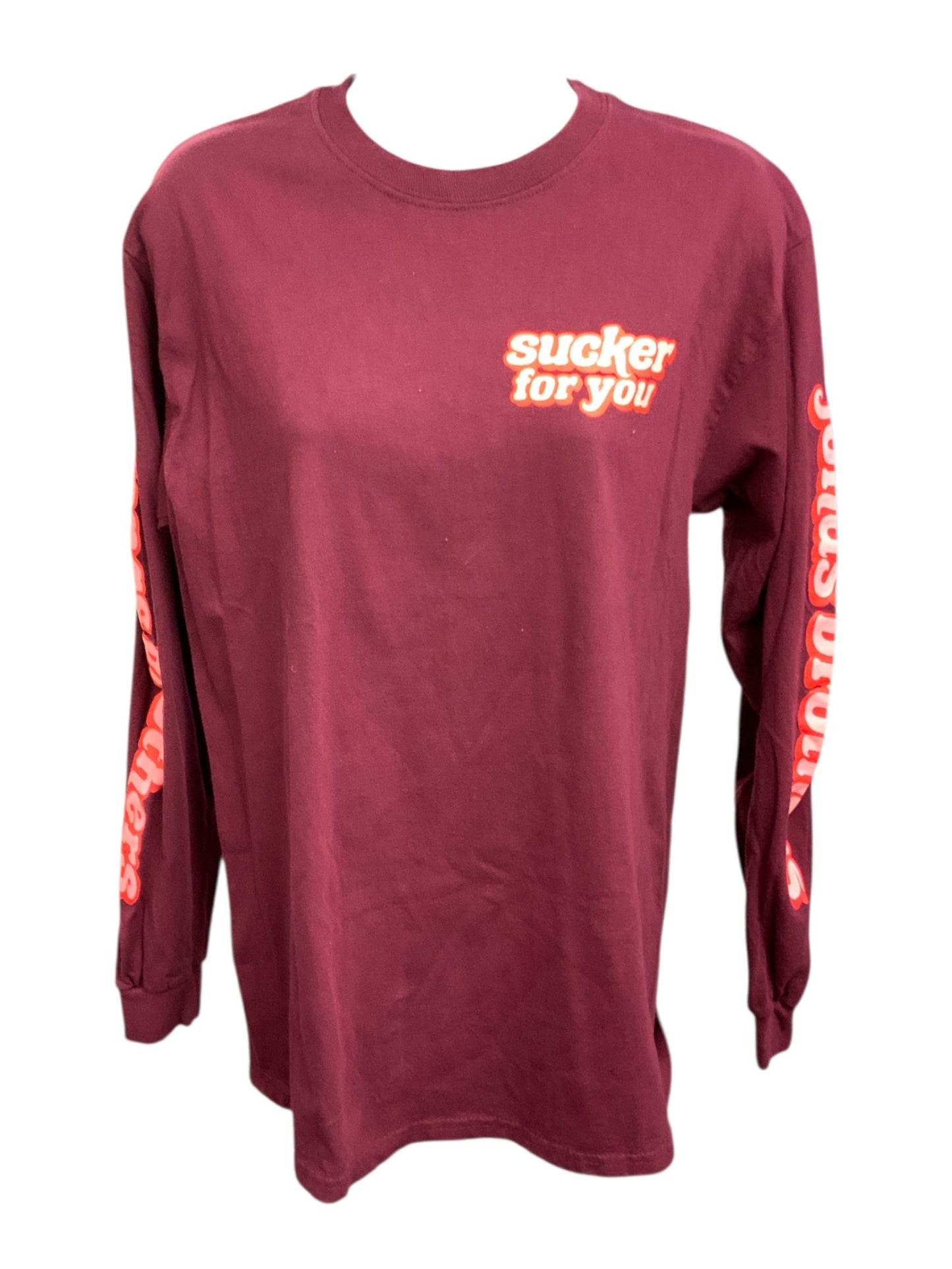 Gildan Men's Sucker For You Tee Wine Long M