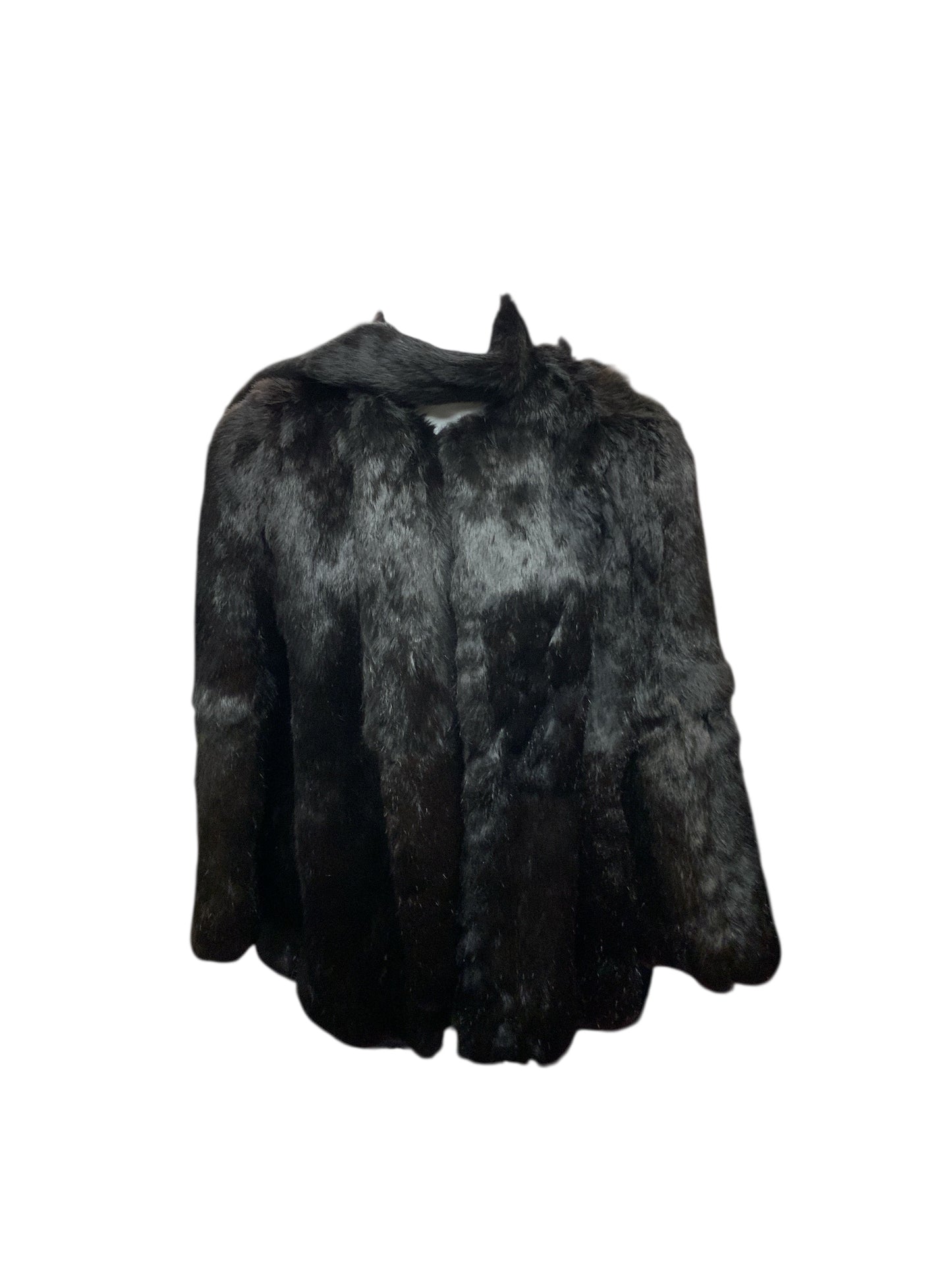Women's Black Fur with Scarf 8