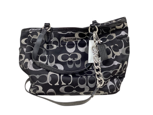 Coach Black and Silver Logo Bag