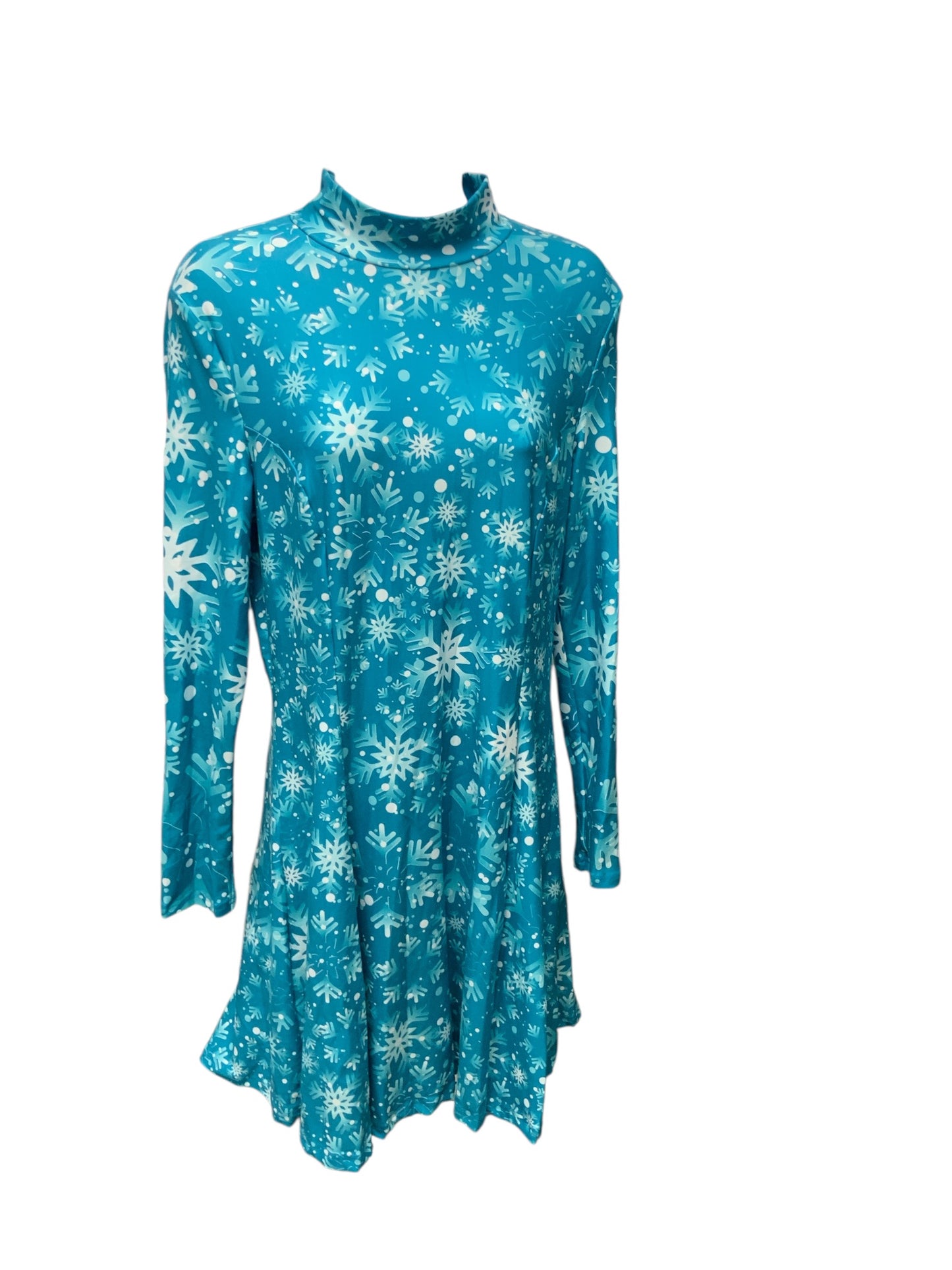 NEW CowCow Women's Dress Aqua Snowflake M