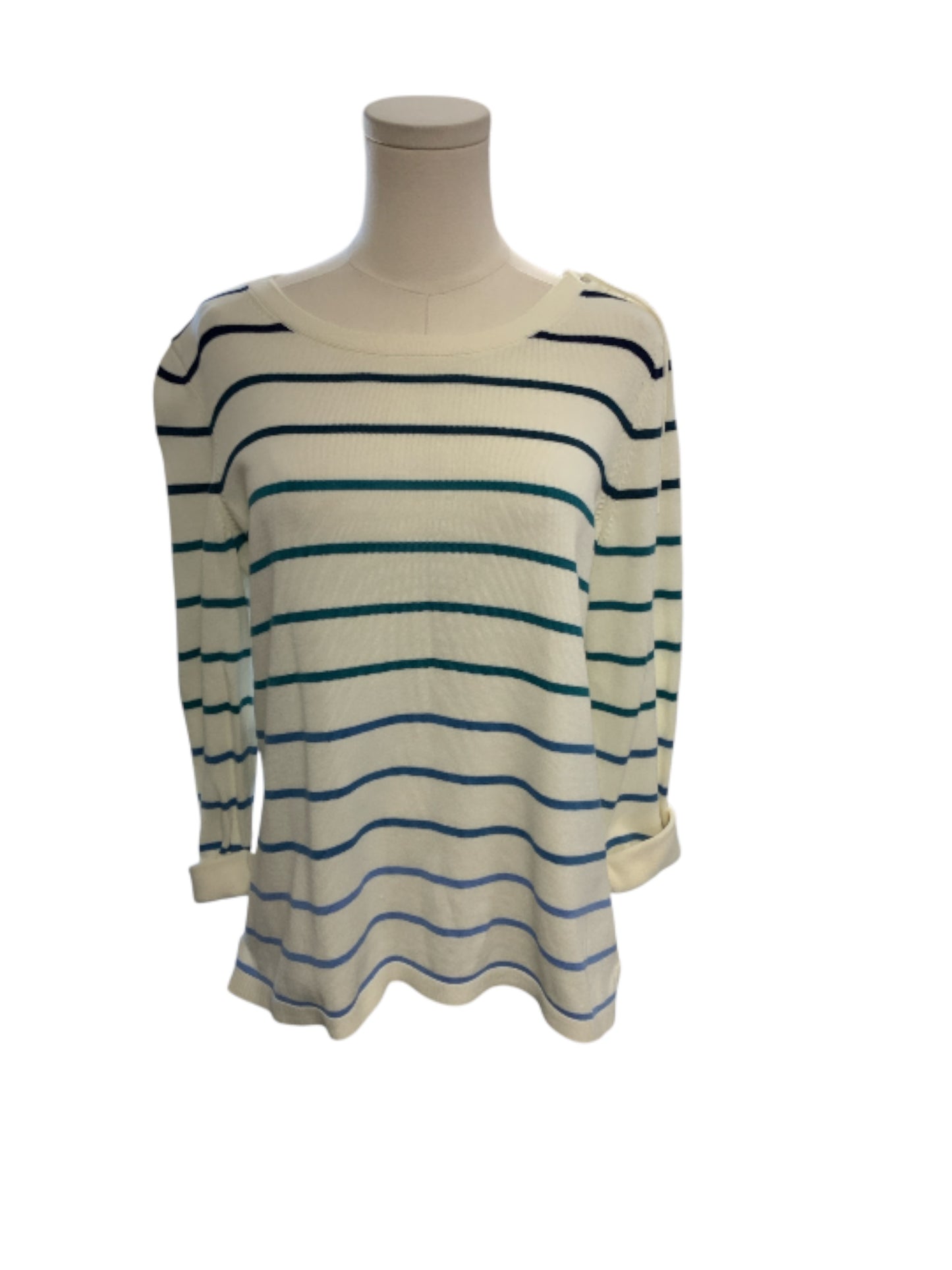Women's Sweater Blue Stripe M/L