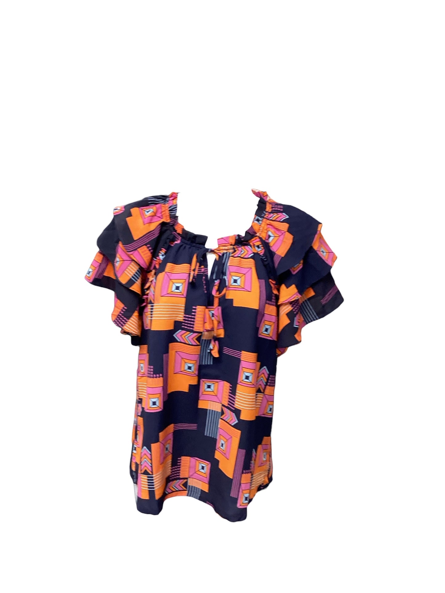 Jade Women's Blouse Navy Orange XS