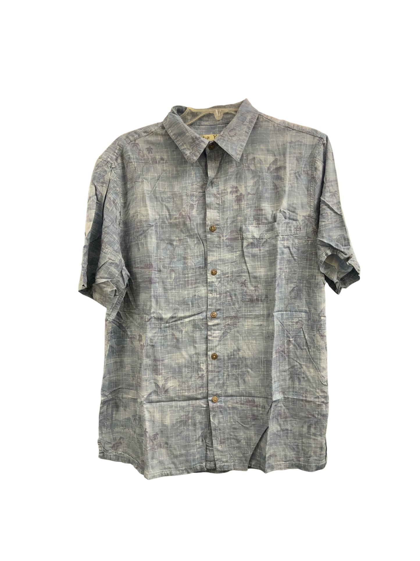Batik Bay Men's Shirt BLue Palm Tree L
