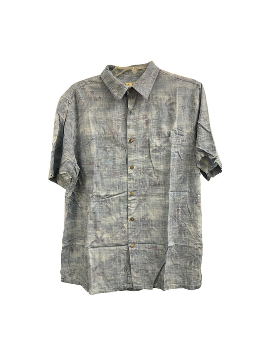 Batik Bay Men's Shirt BLue Palm Tree L