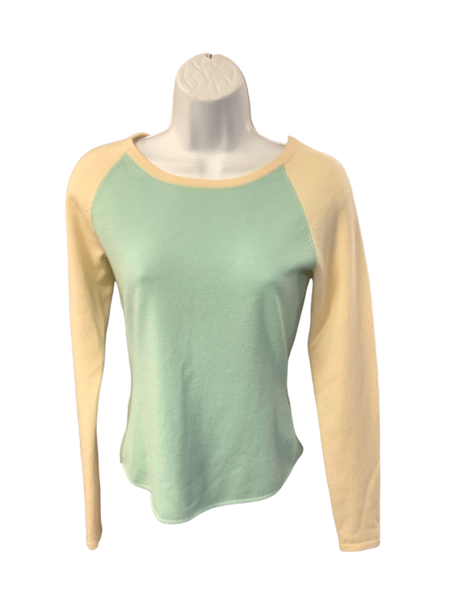 Banana Republic Women's Sweater Cashmere Seafoam/Cream S