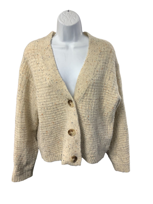 Universal Thread Women's Cardigan Cream Tweed S