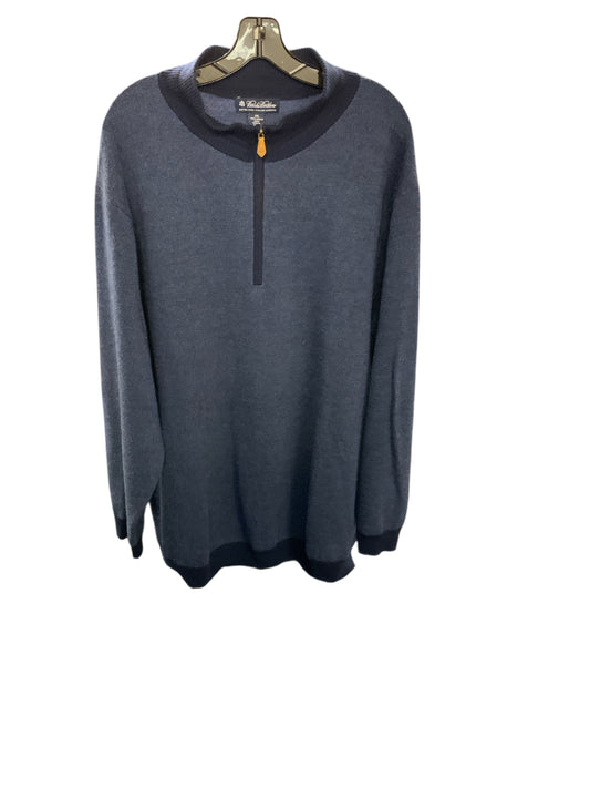 Brooks Brothers Men's Sweater Navy 1/4 Zip 2XL