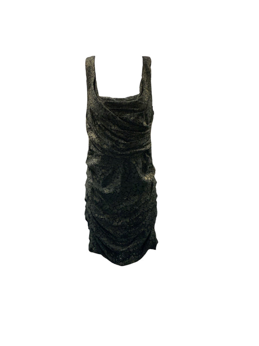 Express Women's Dress Black Gold Lace 8-M