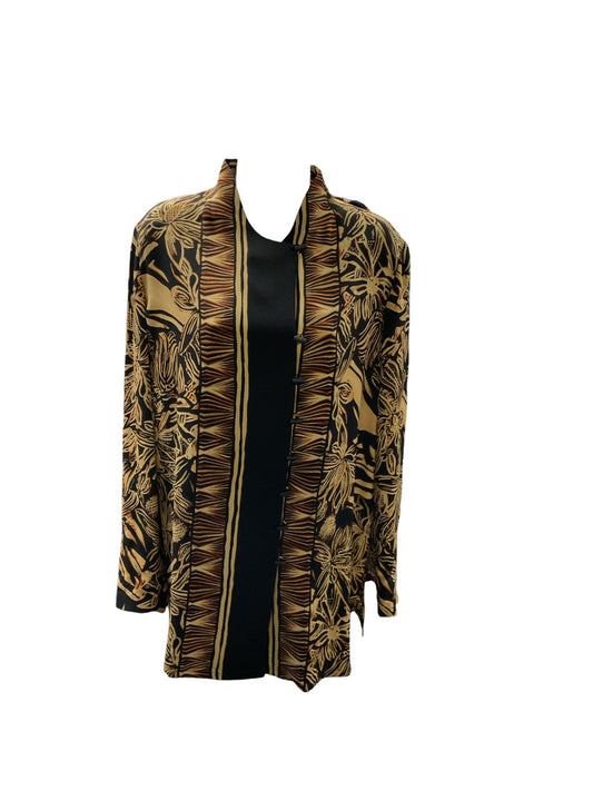 Dana Buchman Women's Jacket Camel Silk 10=M