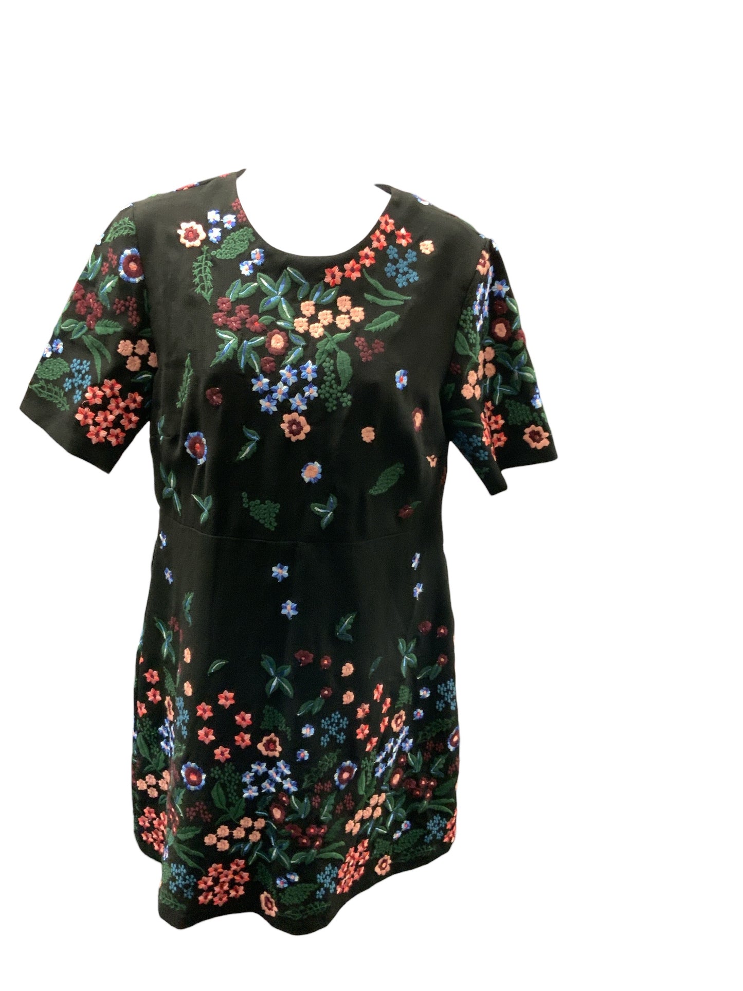 Zara Women's Dress Black Embroidered L