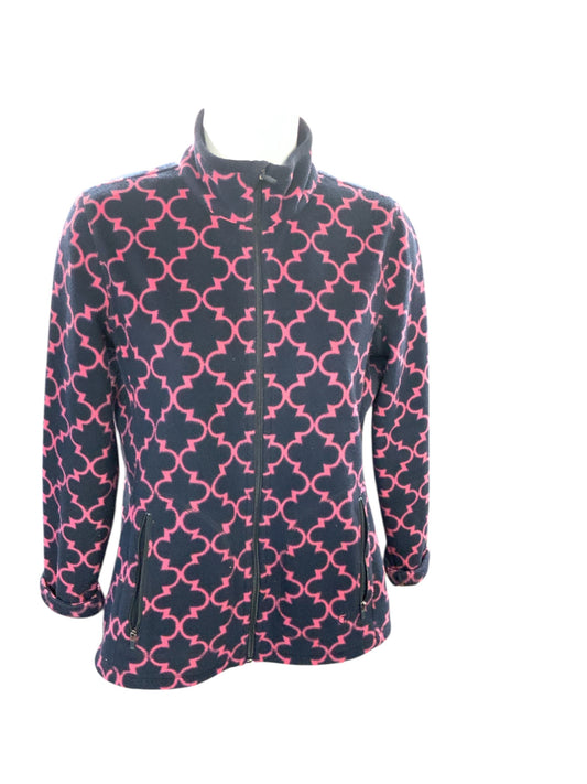 T Talbots Women's Jacket Navy Fleece SP