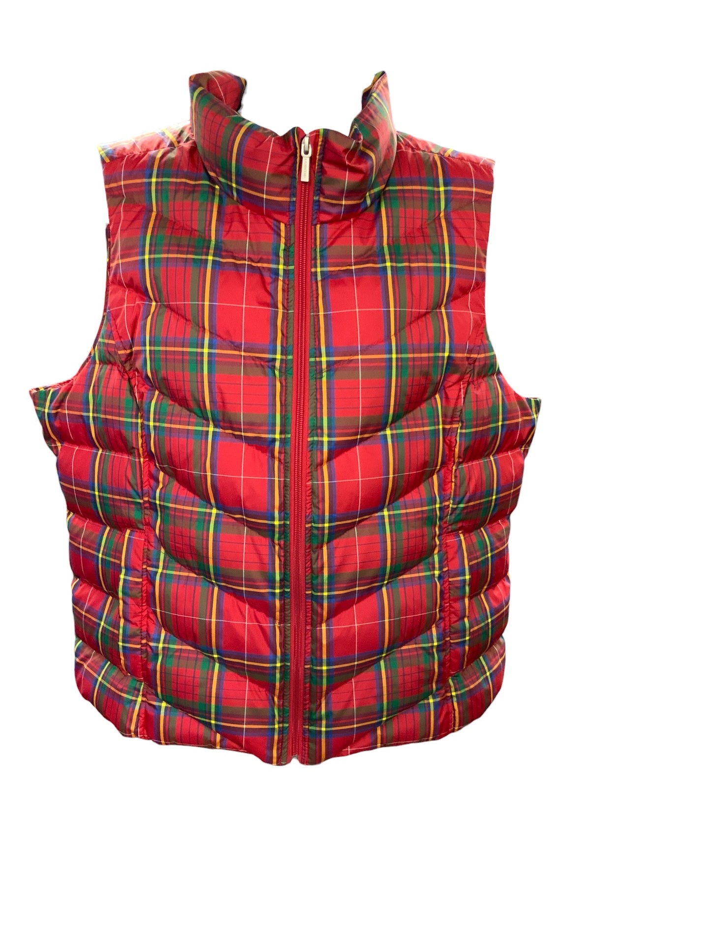 Land’s End Women's Vest Red Down 14-16=XL