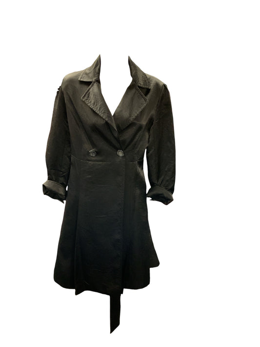 Lapis Women's Coat Dress Black Satin S