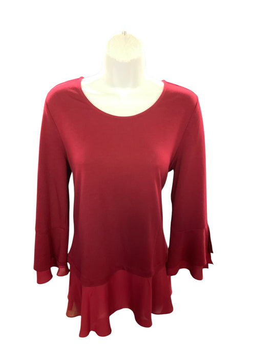 Jones New York Women's Shirt Burgundy M
