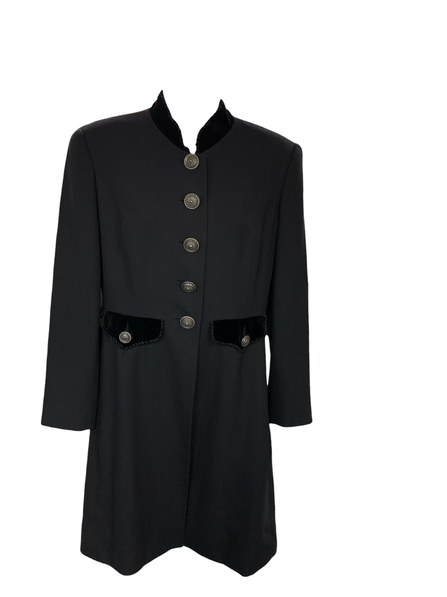 D By Double D Women's Coat Black Velvet 4=S