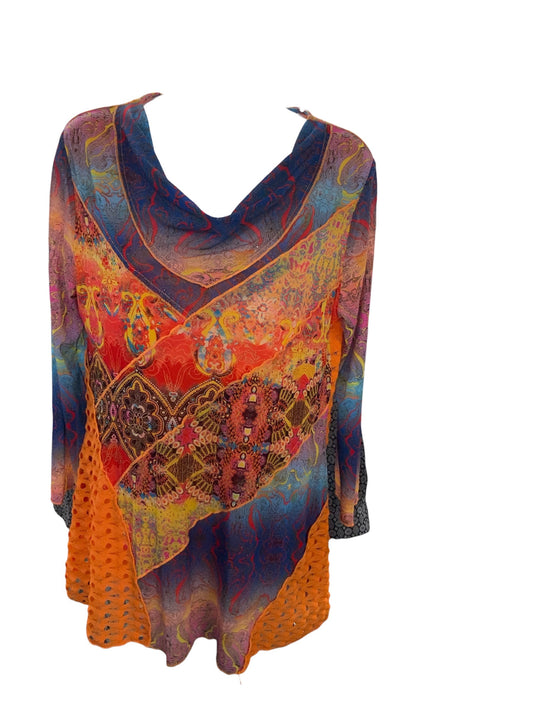 Calessa Women's Top Orange Multi M