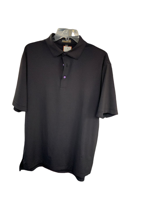Peter Millar Men's Polo Black Stripe L