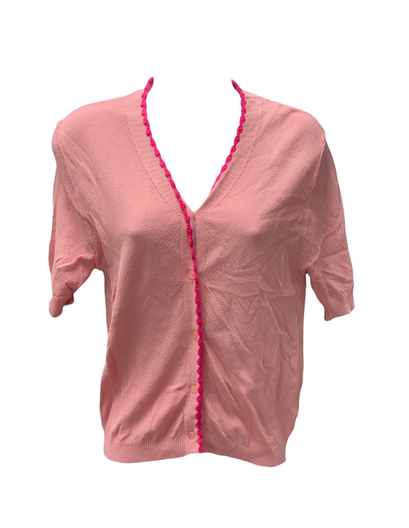NWT Compania Fantastica Women's Cardigan Pink Scallop S