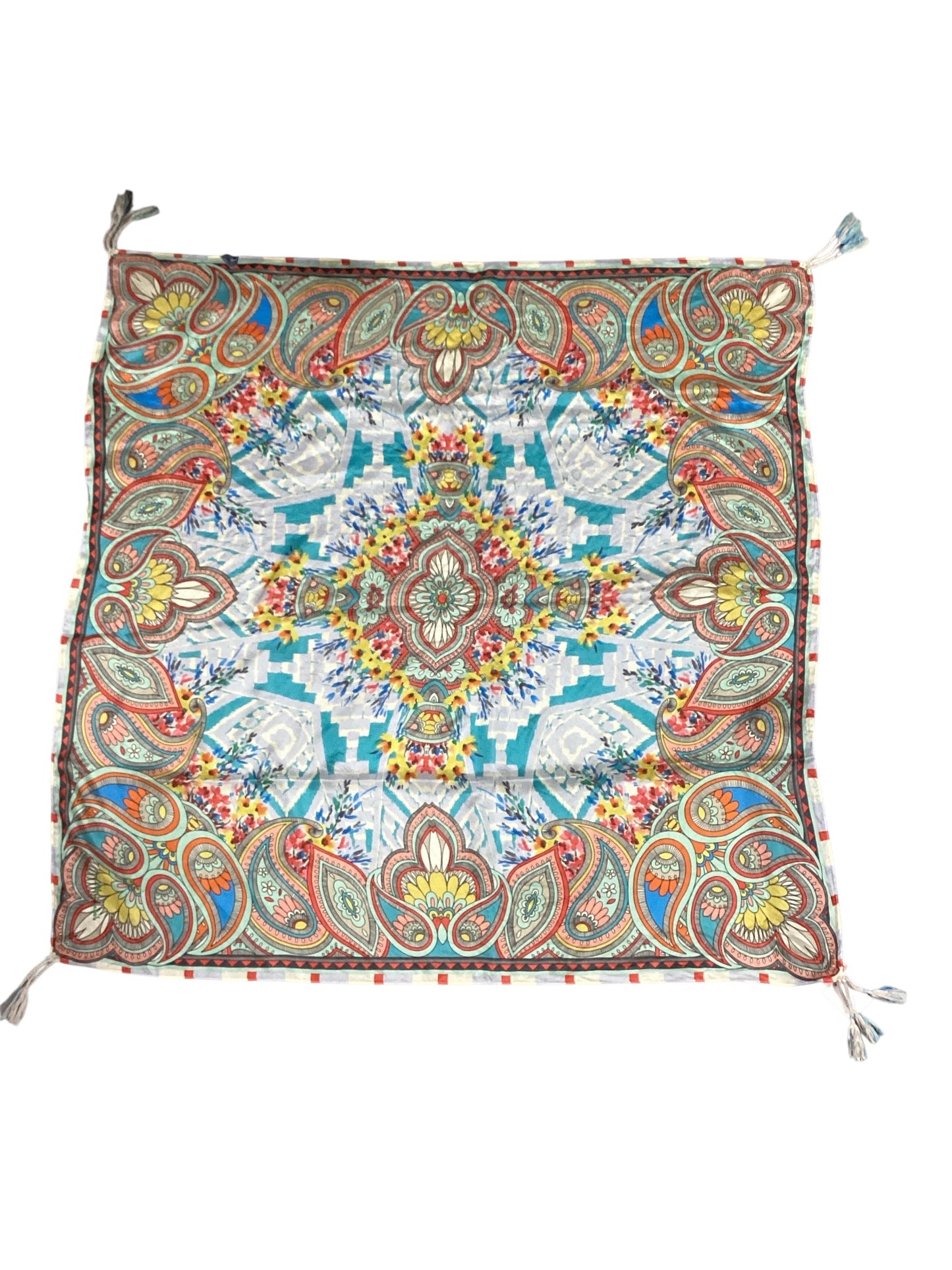 Johnny Was Women's Silk Scarf Turq Multi O/S