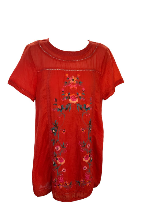 The Impeccable Pig Women's Dress Red Embroidery S