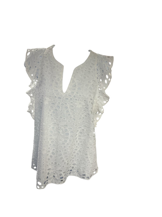 Lily Pulitzer Women's Blouse White Eyelet S