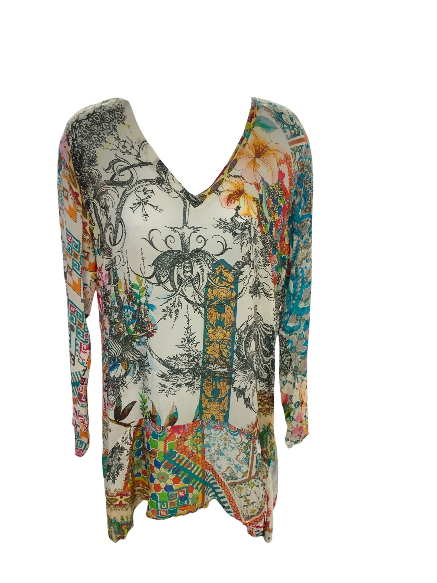 Johnny Was Women's Tunic Multi White S