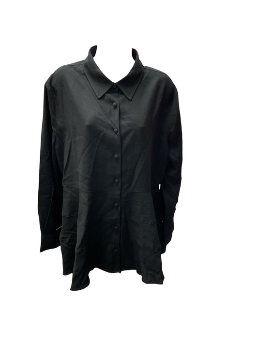 NWT Pomander Place Women's Blouse Black Peplum 2X