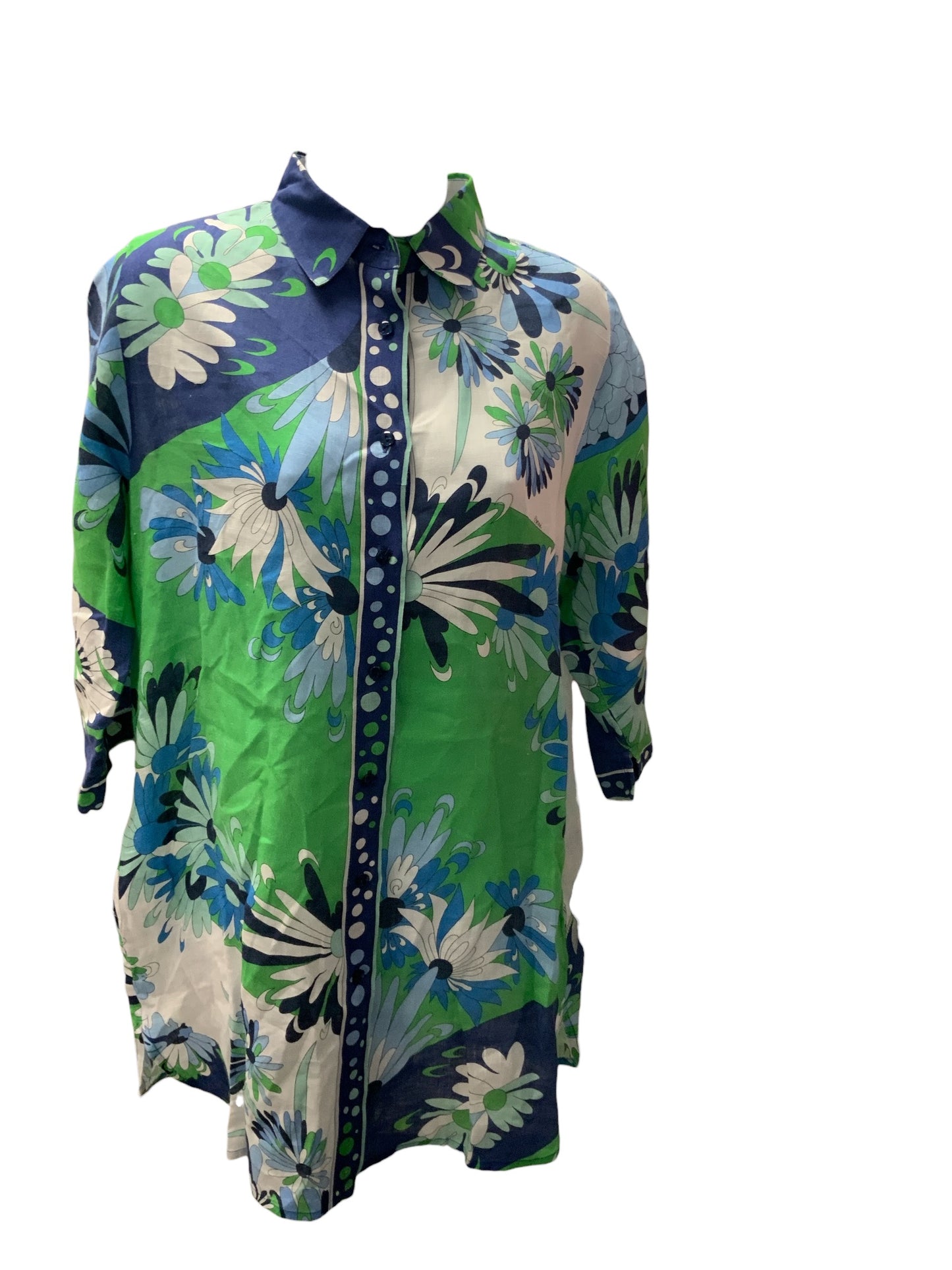 Averado Bessi Women's Linen Dress Blue Green L