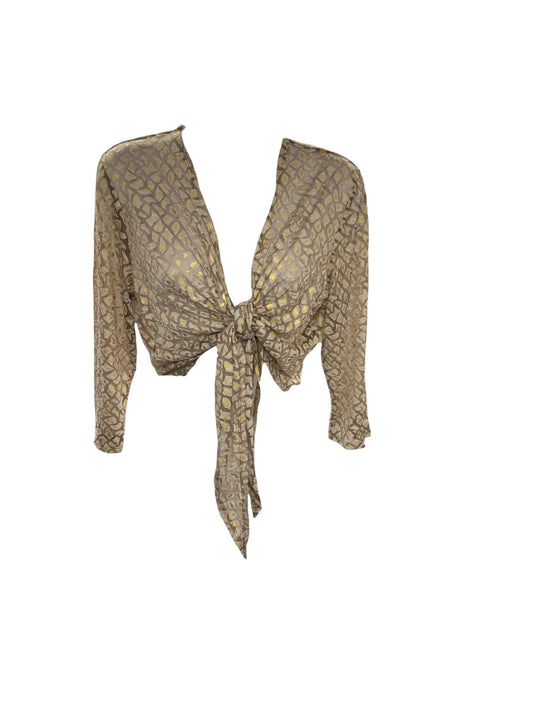 Travelers Collection by Chico's Women's Sheer Jacket Gold 1/M