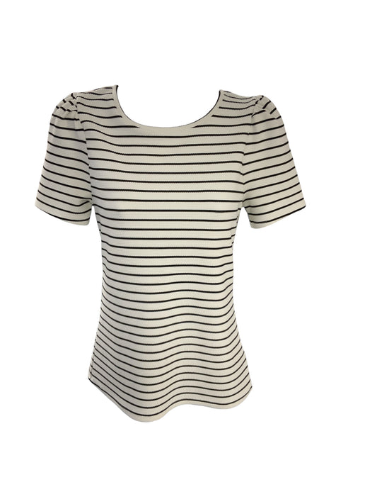 Express Women's Shirt Cream/Black Stripes S