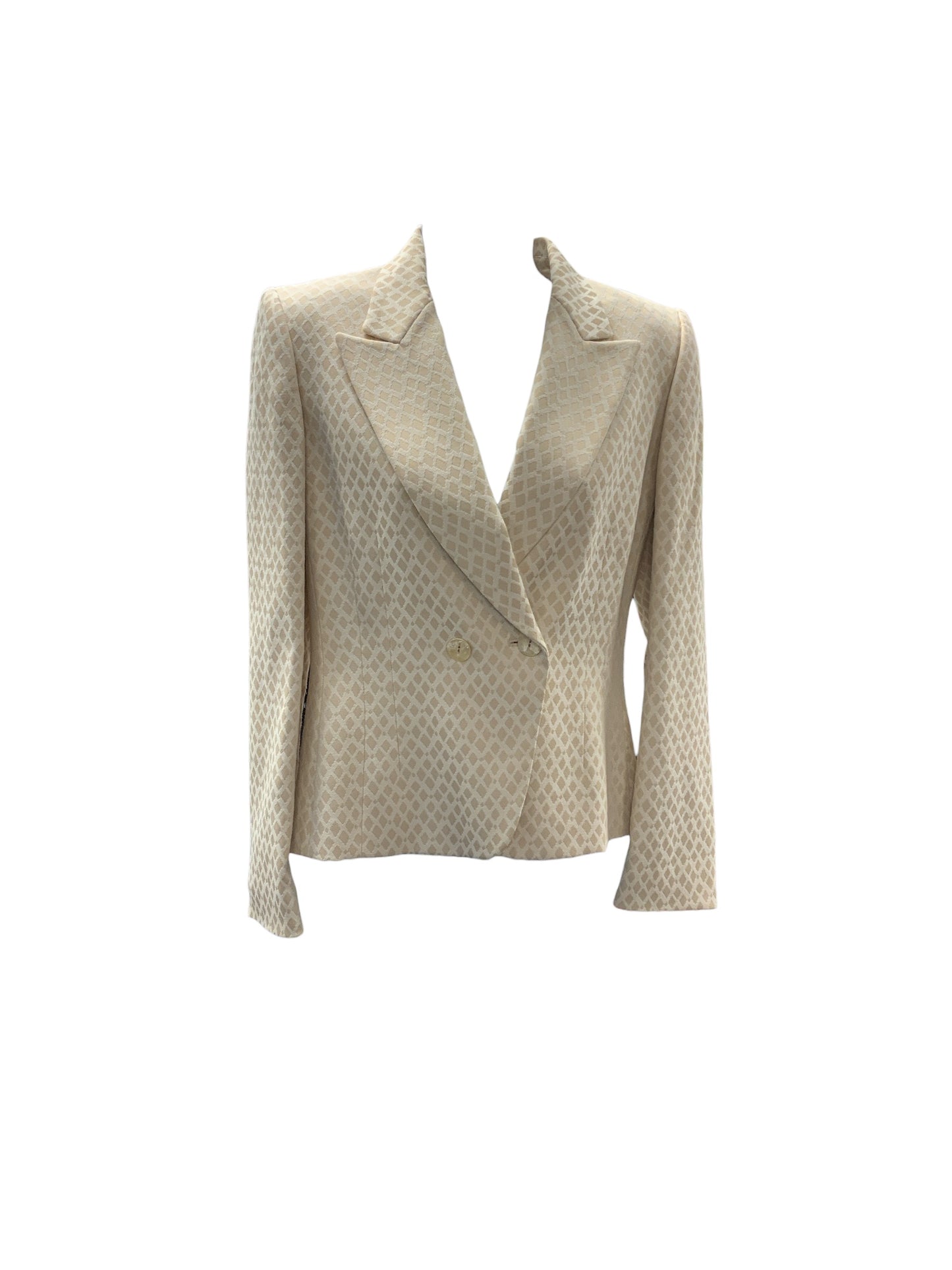 Tahari Women's Blazer Cream Diamond 4=S