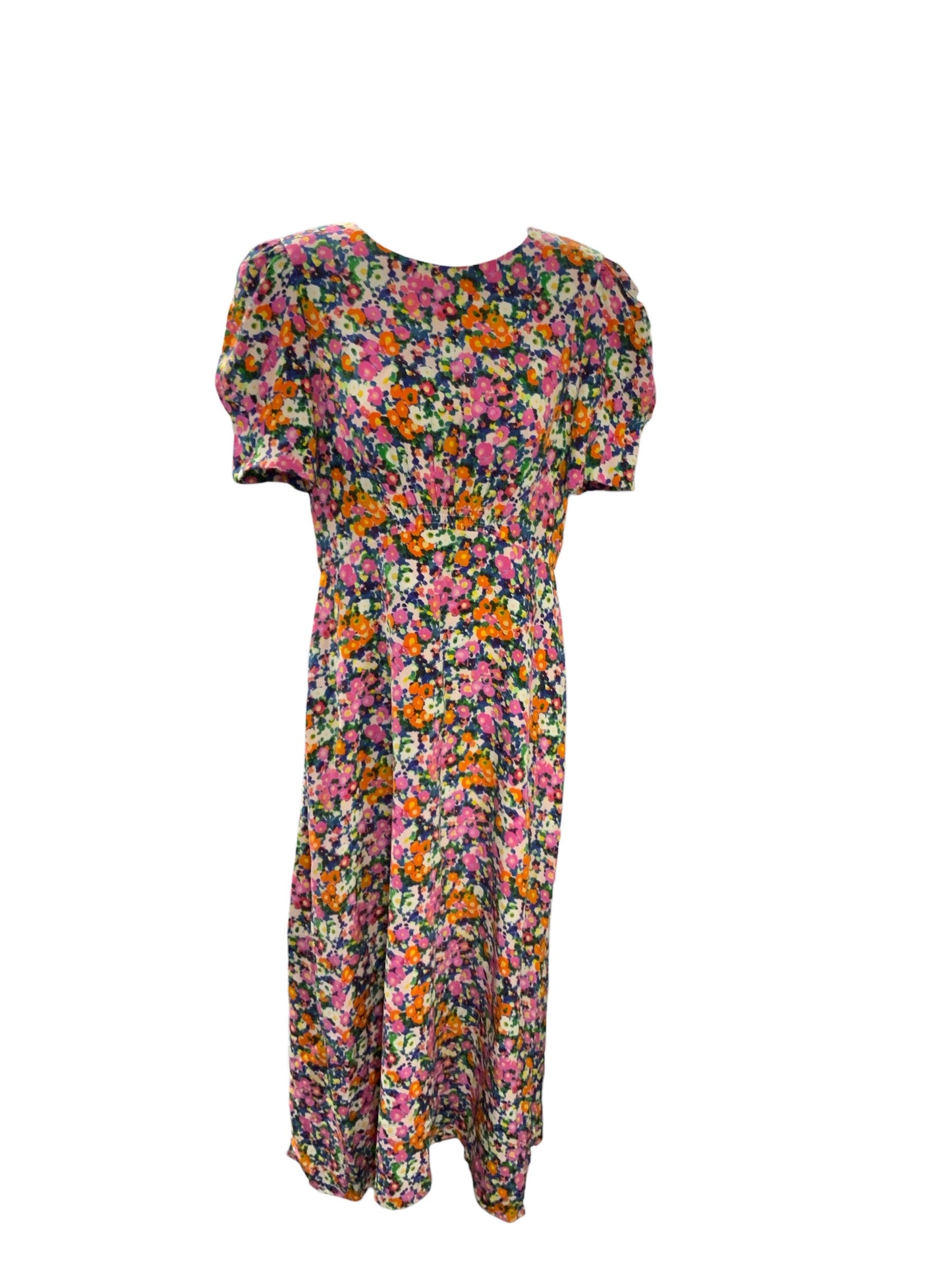Saloni Women's Silk Dress Pink Multi 6=S