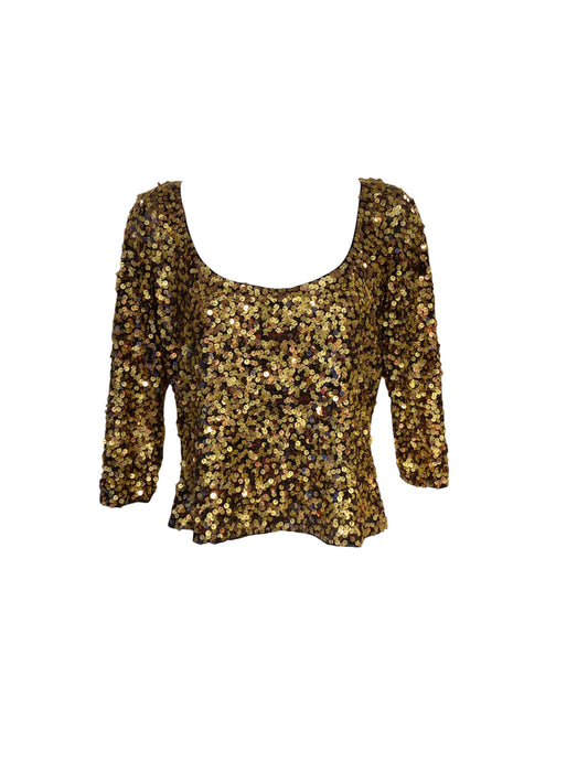 Tadashi Women's Blouse Gold Sequin M