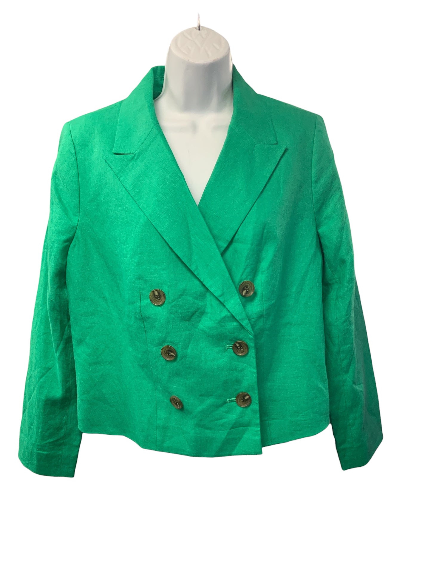NWT Talbots Women's Blazer Green Linen 12P