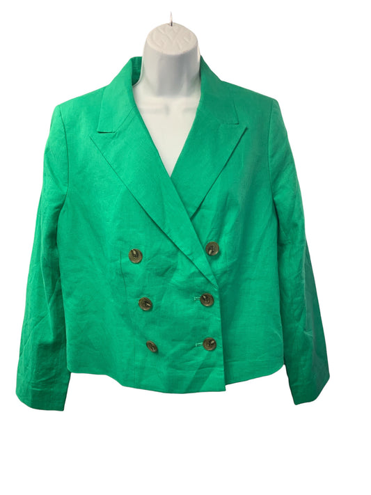 NWT Talbots Women's Blazer Green Linen 12P