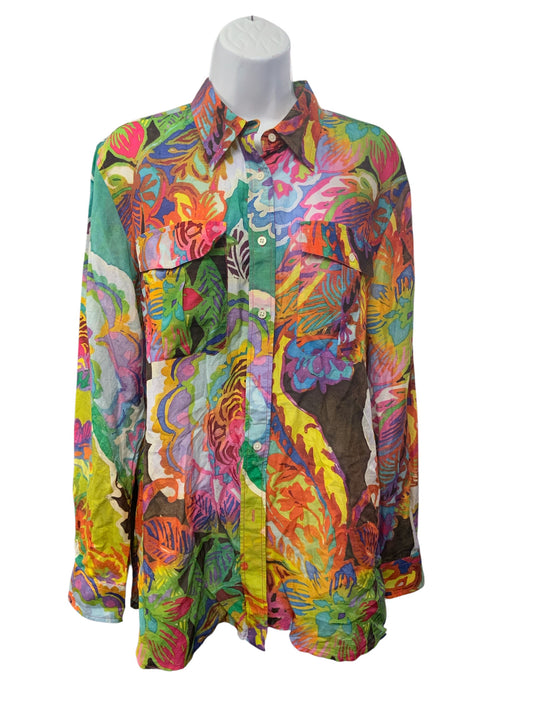 Lauren RL Women's Shirt Multi Silk L