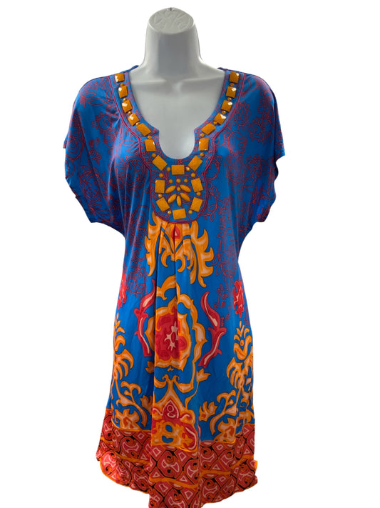 NWT Hale Bob Women's Silk Dress Blue L